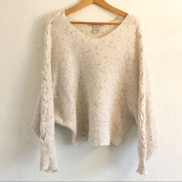 American Rag Lace Up Sleeve Scoop Neck Sweater - Picture 3 of 7